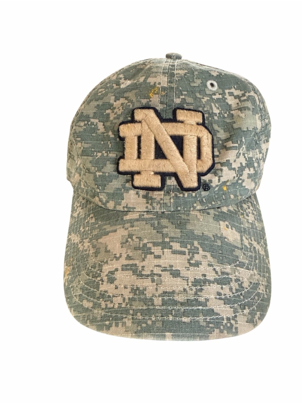 Digital Camo Baseball Cap with Raised ND Logo - Green